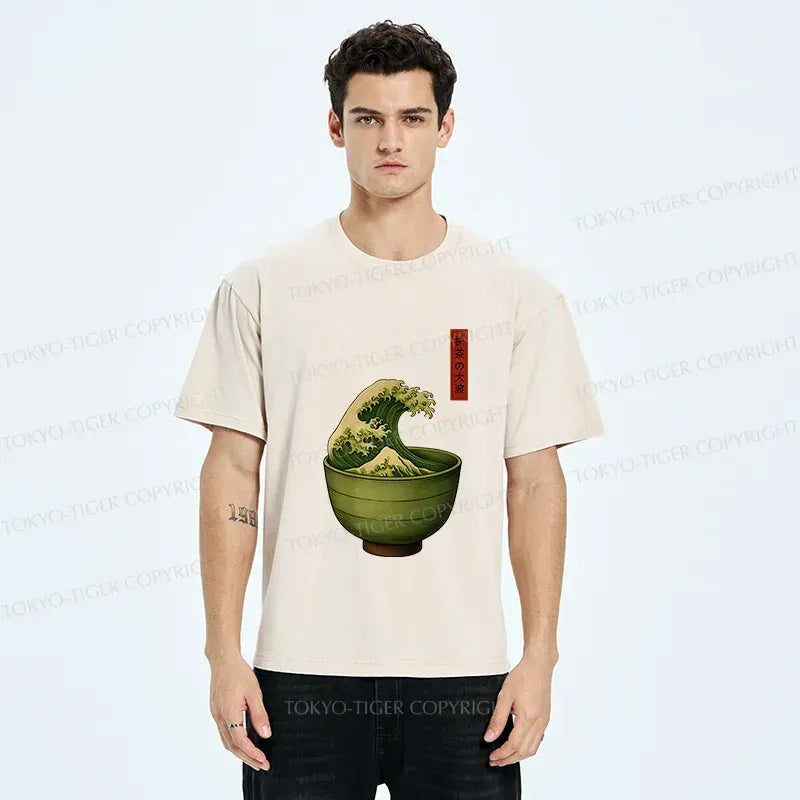 Kyoto-Lion Matcha Cup Washed T-Shirt