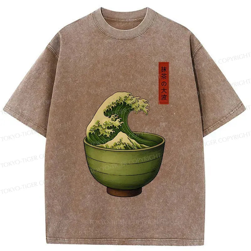 Kyoto-Lion Matcha Cup Washed T-Shirt