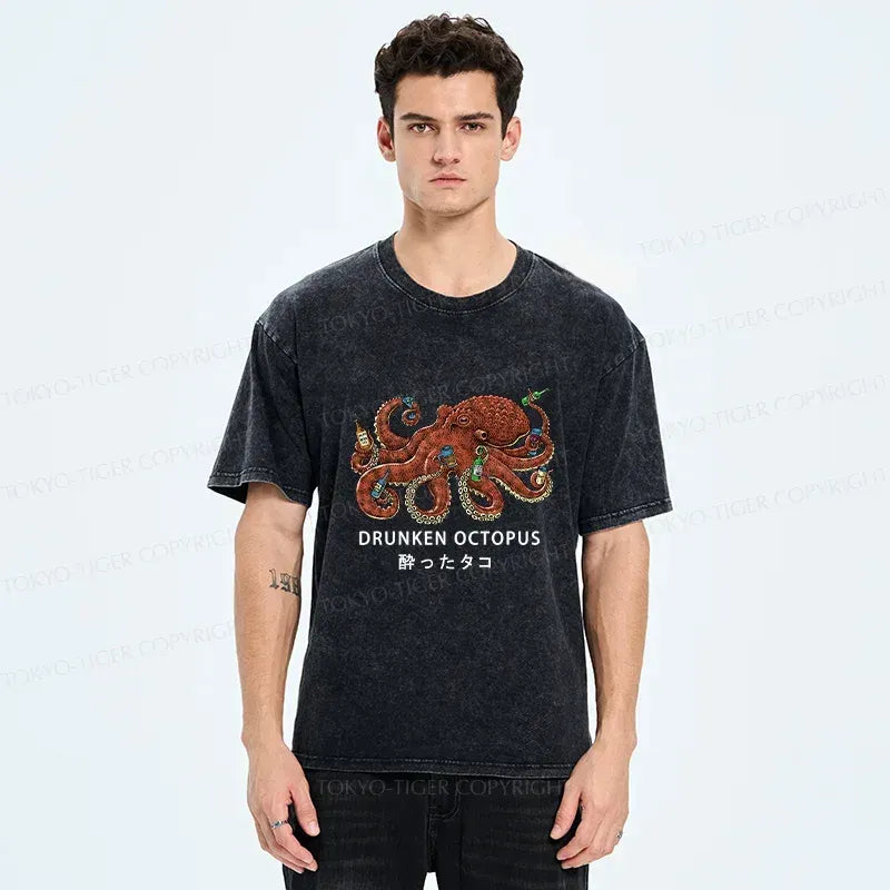 Japanese Vintage Octopus T-Shirt for Streetwear