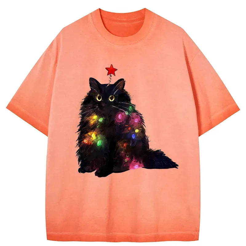 Christmas cat t-shirt for daily wear