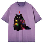 Christmas cat t-shirt for daily wear