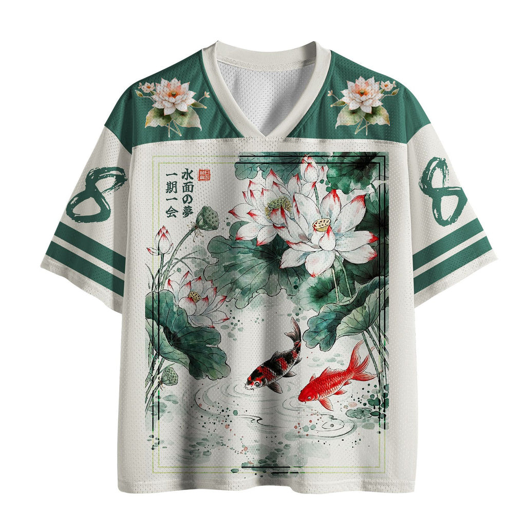 Comfortable Unisex Mesh Jersey with Lotus Art
