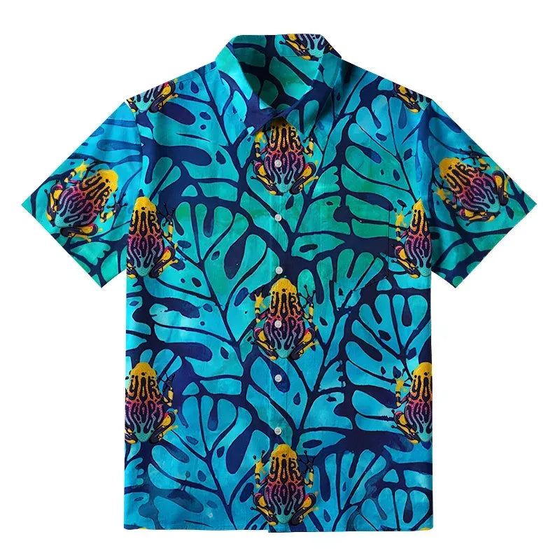 Japanese Retro Frog Button-up Shirt