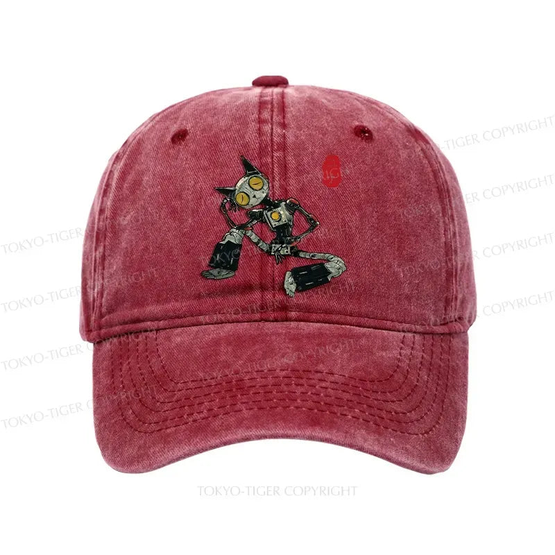 Japanese robot cat washed cap