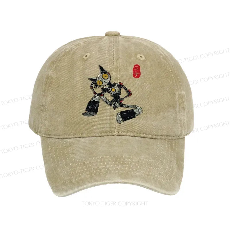 Contemplative robot cat cap on sale