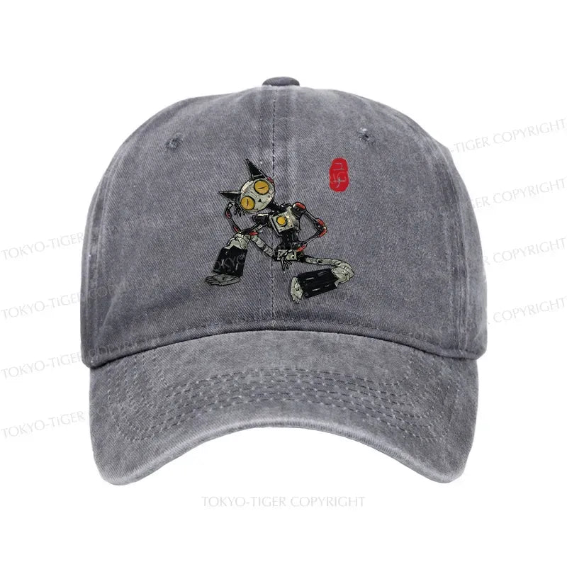 Japanese robot cat washed cap