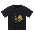 Japanese Retro Octopus Kids T-Shirt for Daily Wear