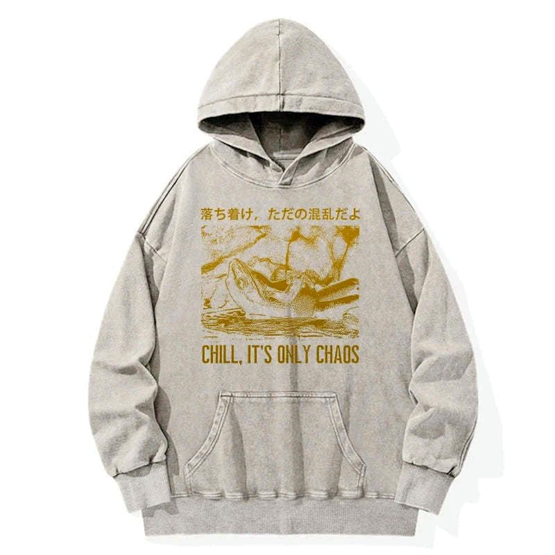 Kyoto-Lion Cool Frog Japanese Washed Hoodie