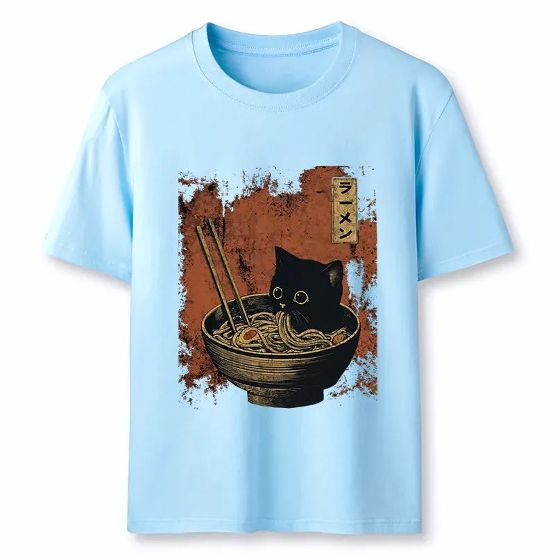 Kyoto-Lion Retro Cat Eating Japan Ramen Classic T-Shirt