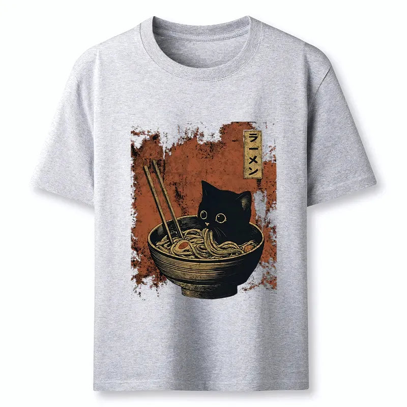 Kyoto-Lion Retro Cat Eating Japan Ramen Classic T-Shirt
