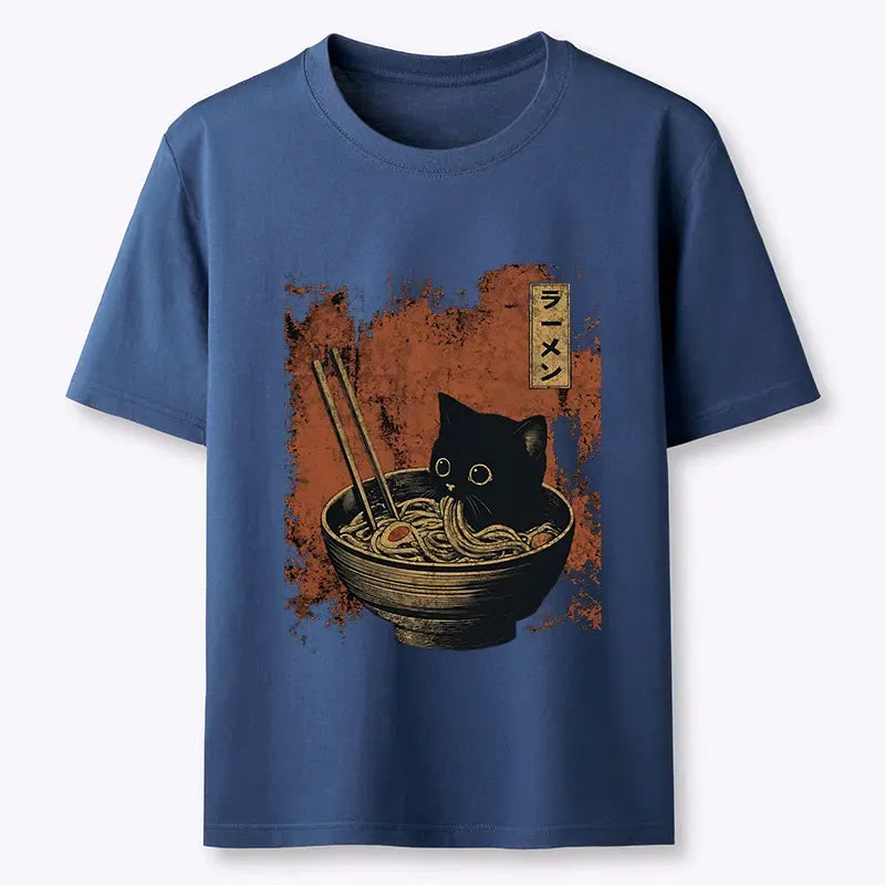 Kyoto-Lion Retro Cat Eating Japan Ramen Classic T-Shirt