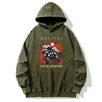 Japanese Scary Spiders Washed Hoodie for Men