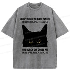 japanese streetwear cat t-shirt free shipping