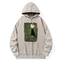Kyoto-Lion Black Cat In The Bamboo Forest Washed Hoodie