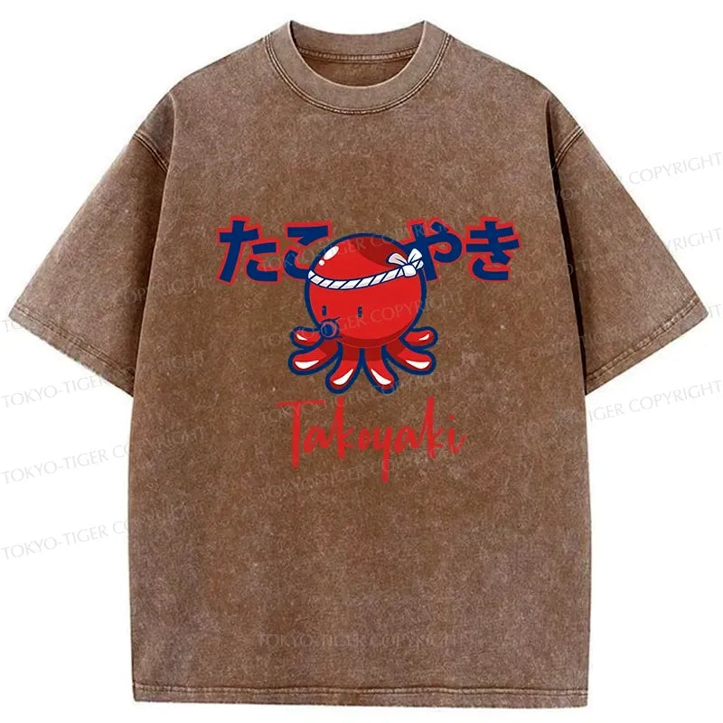 Kyoto-Lion Japanese Traditional Takoyaki Washed T-Shirt