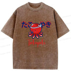 Kyoto-Lion Japanese Traditional Takoyaki Washed T-Shirt