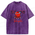 Japanese Takoyaki Washed T-Shirt for Daily Wear