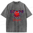 Kyoto-Lion Japanese Traditional Takoyaki Washed T-Shirt