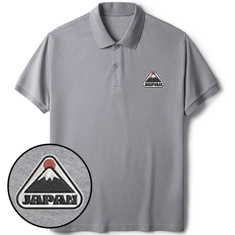 Mount Fuji Embroidered Polo Shirt for Men