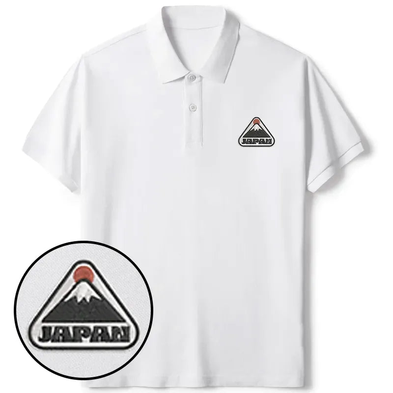 Mount Fuji Embroidered Polo Shirt for Men
