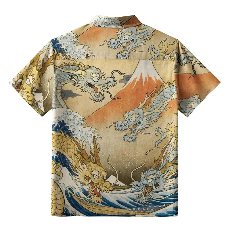 Premium Quality Japanese Dragon Print Shirt
