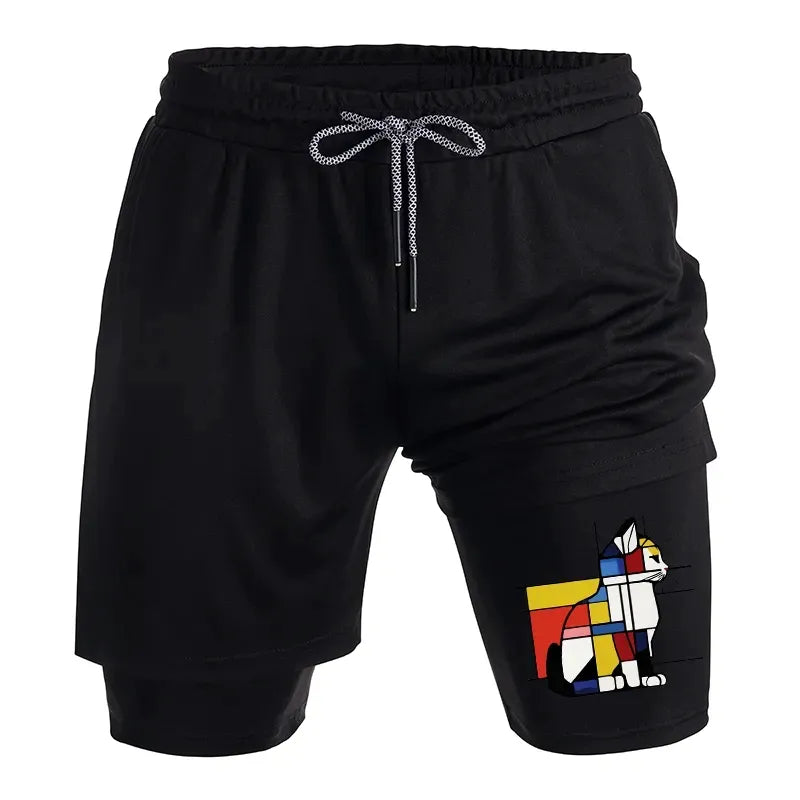Primary colors workout shorts for summer