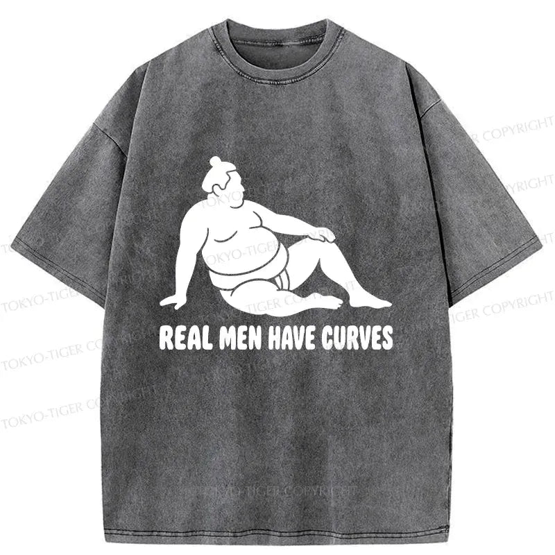 Funny Man Has Curves Washed T-Shirt