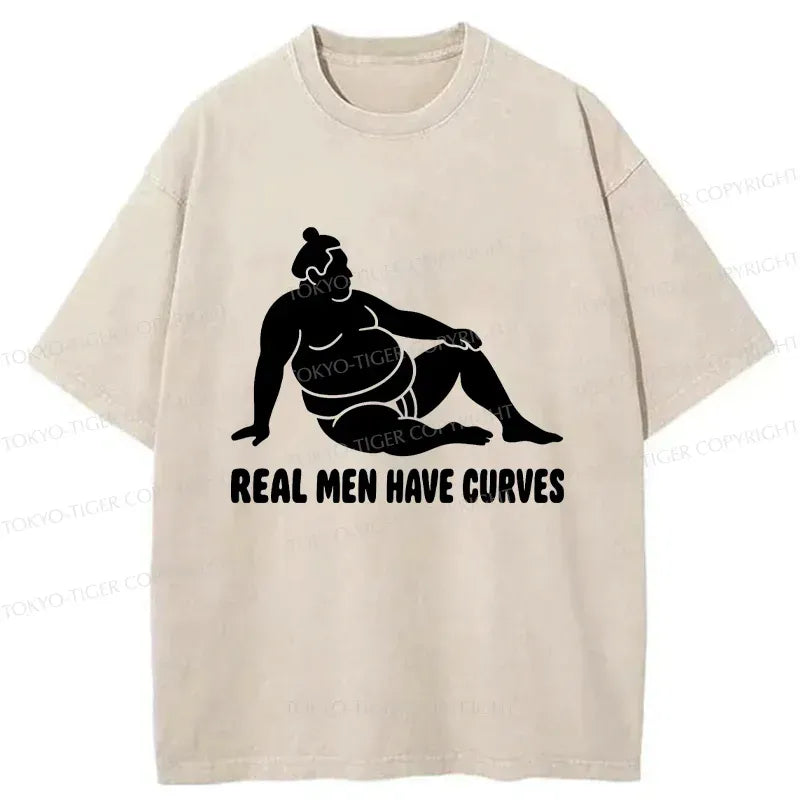 Funny Man Has Curves Washed T-Shirt