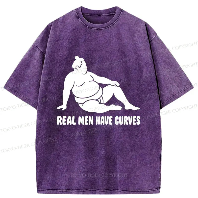 Funny Man Has Curves Washed T-Shirt