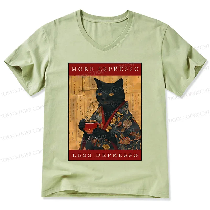 Kyoto-Lion V-Neck T-Shirt for Daily Wear