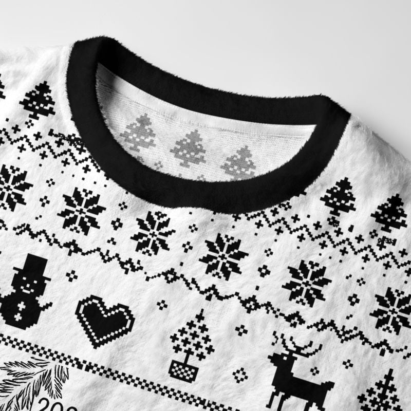 Kyoto-Lion Two Cats Watching You Today Too Fuzzy Christmas Ugly Sweatshirt
