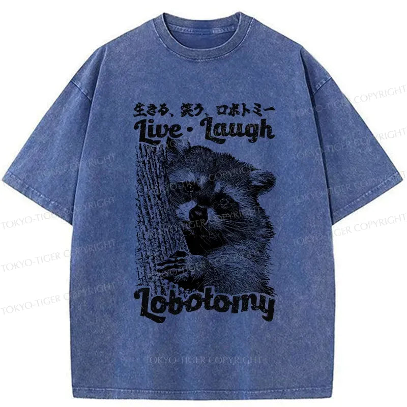 Funny Kyoto-Lion Washed T-Shirt for Daily Wear