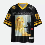 Kyoto-Lion Quiet Destruction Cat Art Glossy Oversized Jersey