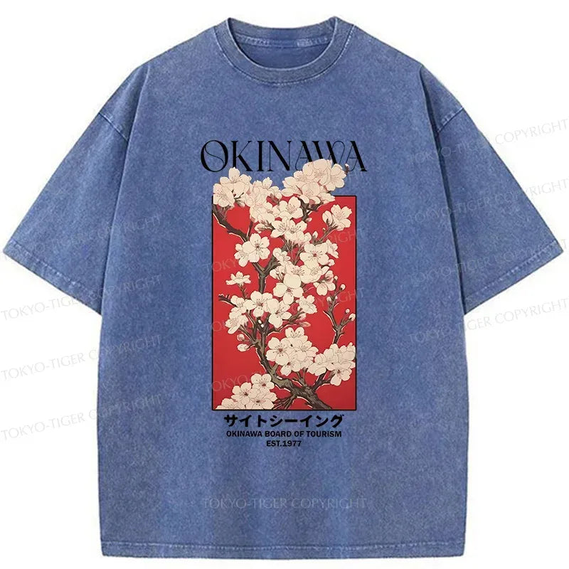 Kyoto-Lion Okinawa Sakura Washed T-Shirt