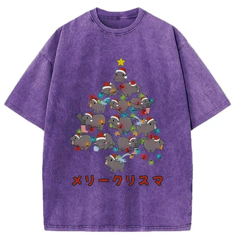 kyoto lion moo deng christmas tree tee