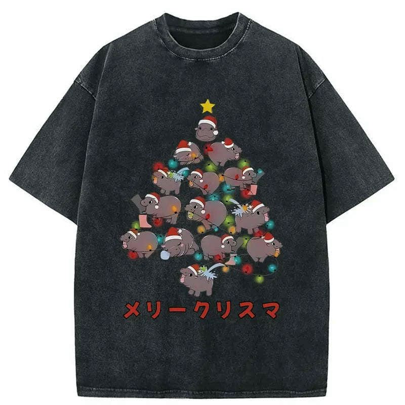 kyoto lion moo deng christmas tree tee