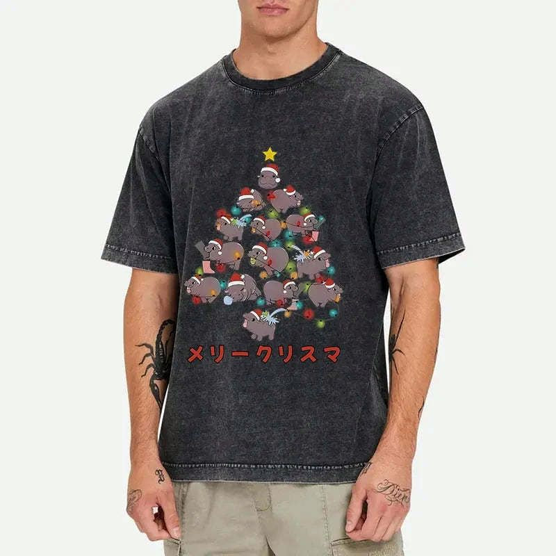 kyoto lion moo deng christmas tree tee