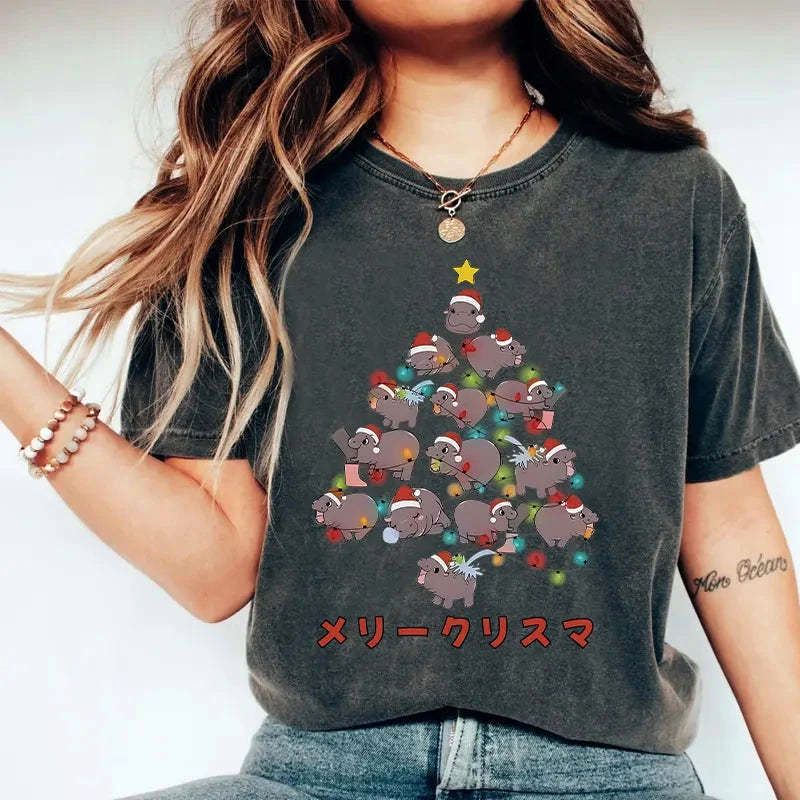 unisex japanese streetwear christmas t-shirt