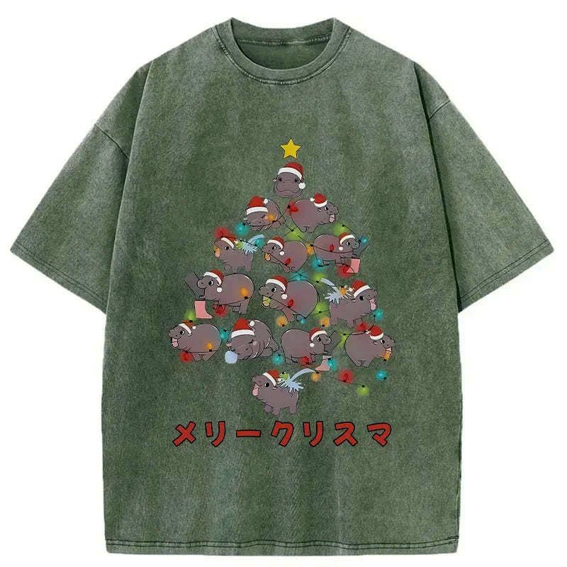 kyoto lion moo deng christmas tree tee