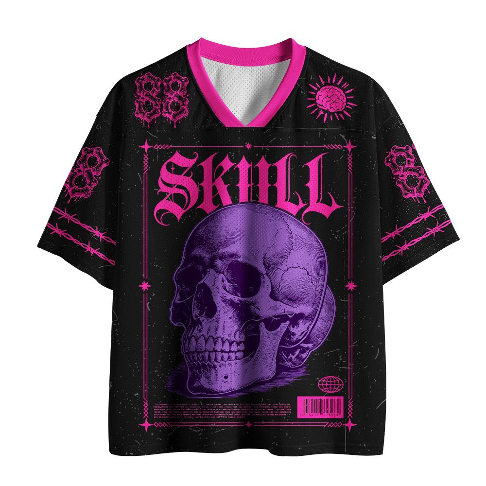 Kyoto-Lion Lack Brain Skull Mesh Jersey