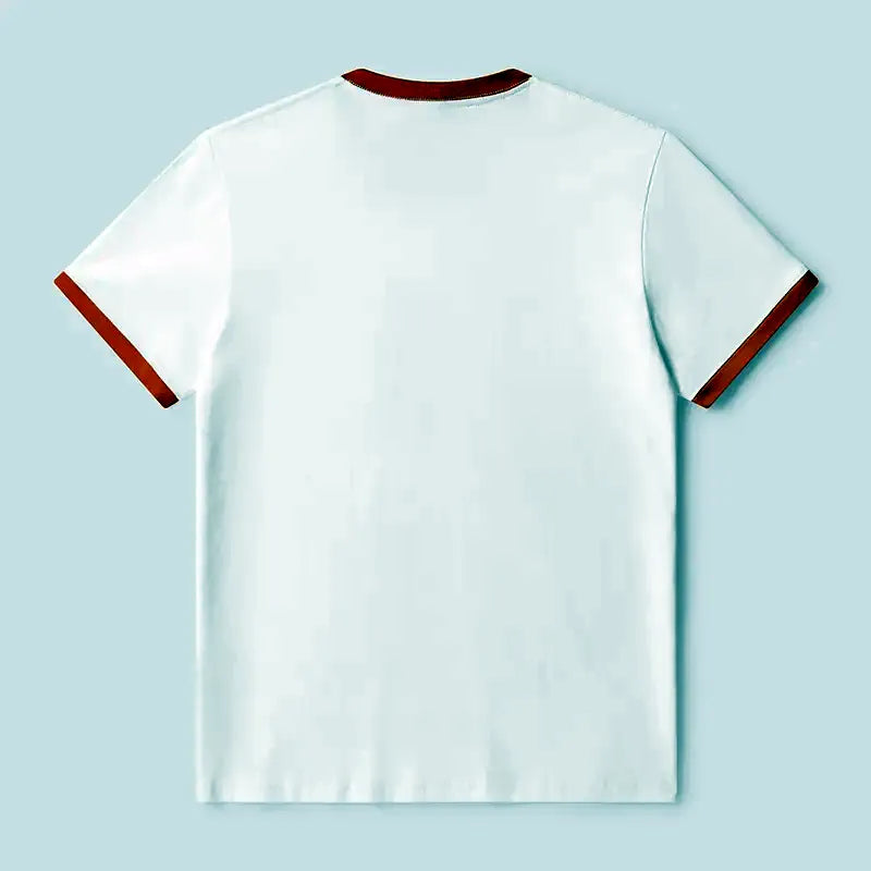 ¡¾Points Only¡¿Kyoto-Lion Vintage Ink Cat Contrast Trim T-Shirt