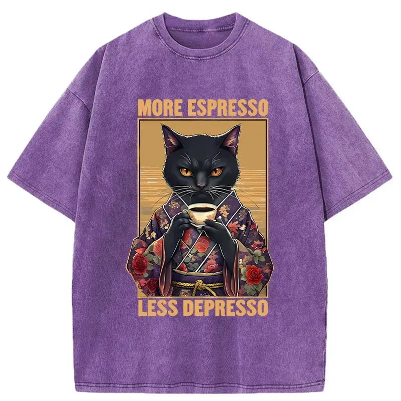 Funny Japanese Washed T-Shirt for Daily Wear