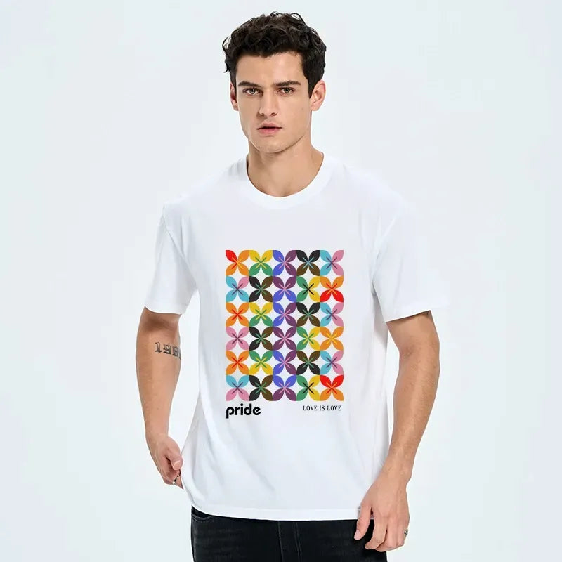 Japanese Geometric Flower Pattern T-Shirt