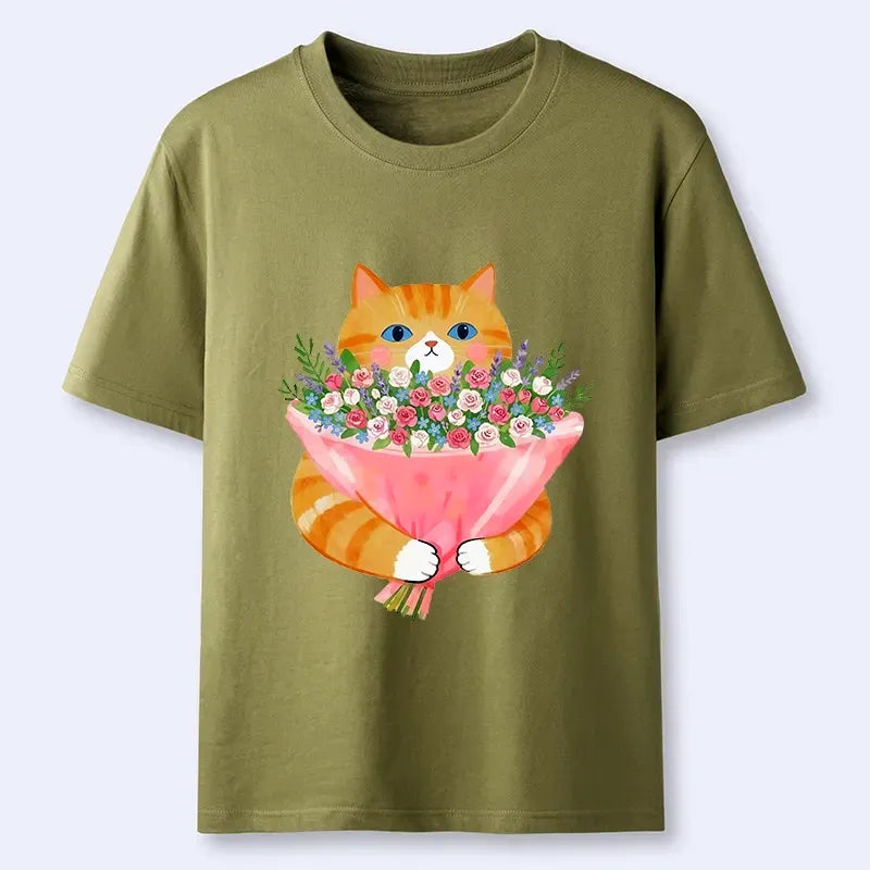 Japanese Cat Classic Tee with Soft Cotton