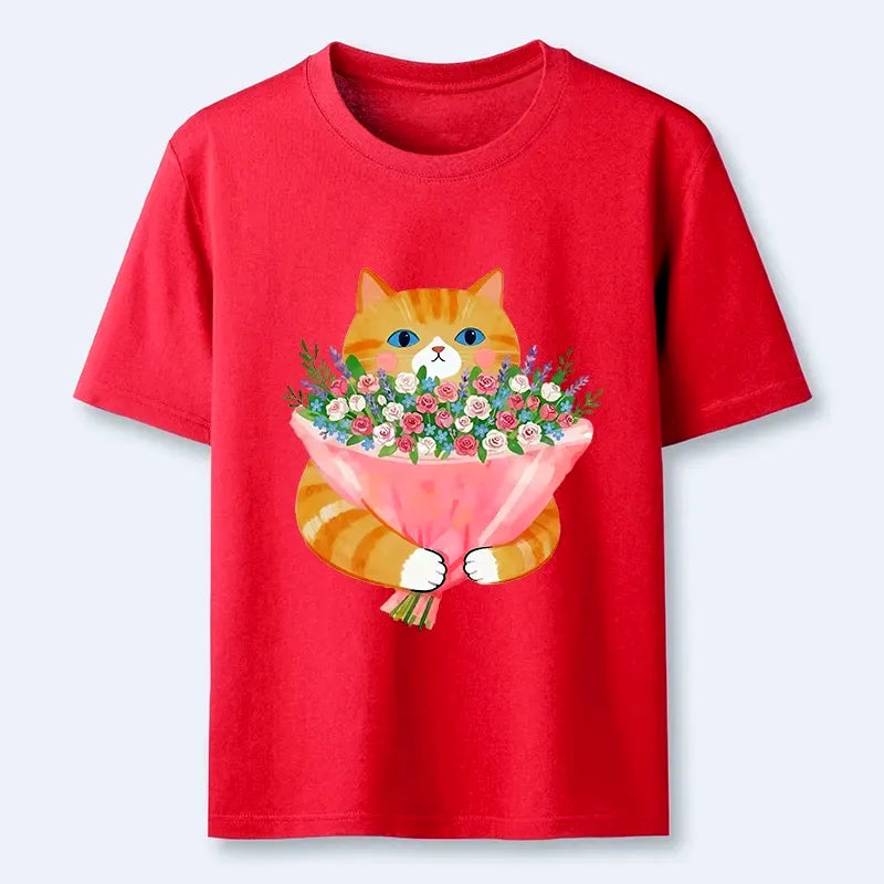 Japanese Cat Classic Tee with Soft Cotton