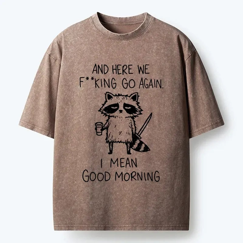 Kyoto-Lion Coffee First Questions Later Raccoon Washed T-Shirt