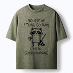 Japanese Raccoon Washed Unisex T-Shirt