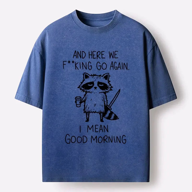 Kyoto-Lion Coffee First Questions Later Raccoon Washed T-Shirt