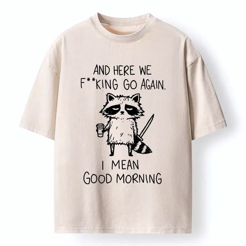 Japanese Raccoon Washed Unisex T-Shirt
