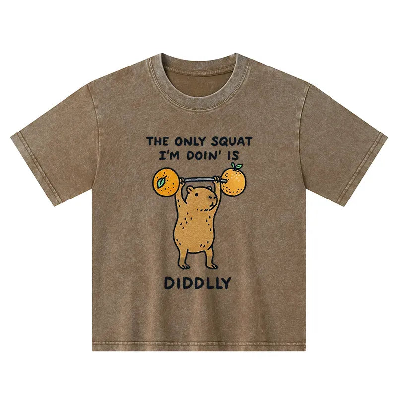 Kyoto-Lion Diddly Capybara Kids Washed T-Shirt